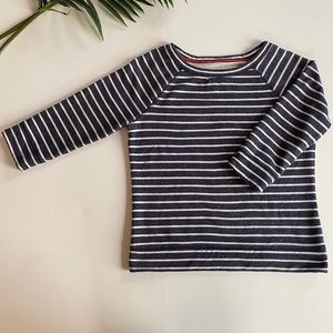 Boden 3/4 Sleeve Striped Sweatshirt